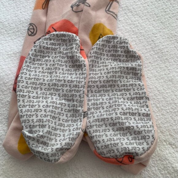 Carters Girls Pink Paris Eiffel Tower Fleece Footed Pajamas One Piece Size 10 - Picture 5 of 5